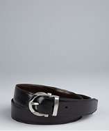 Salvatore Ferragamo black leather and gancio buckle belt style 