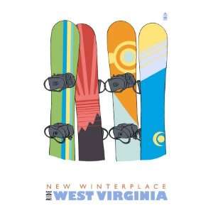  New Winterplace, West Virginia, Snowboards in the Snow 