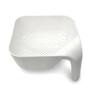    Small and Medium Square Colander in White