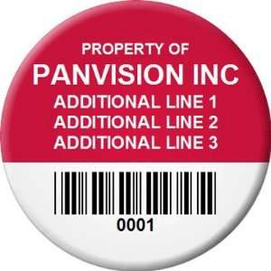   Asset Label With Barcode, 3 Circle Reflective Labels