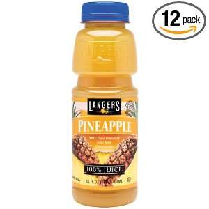 Langers Pineapple Juice, 16 Ounces (Pack Of 12)  Grocery 