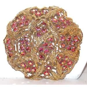  Vintage Pin/Brooch Red Crystals 