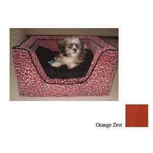  Snoozer Luxury Square Pet Bed, X Large, Orange Zest
