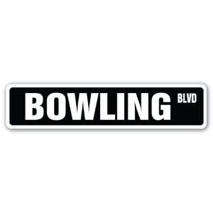   BOWLING Street Sign balls bags shirts alley team gift Patio, Lawn