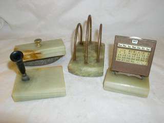 Old 4 Piece Fountain Pen Desk Set, R. H. Macy & Company  