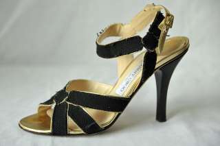   Canvas&Gold Open Toe Strappy Sandal High Heel Pump Shoe 9 39  