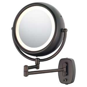  Lighted Wall Mounted 5X to 1X Mirror in Dark Bronze