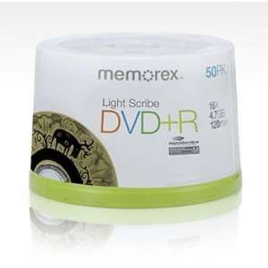 com Memorex Lightscribe 16x Dvd+R Media 4.7gb 120mm Standard 50 Pack 