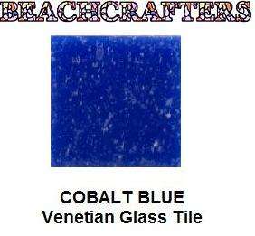 100   3/8 in COBALT BLUE VENETIAN GLASS MOSAIC TILES  