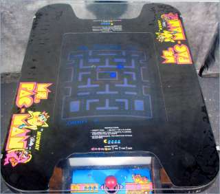 VINTAGE MS. PACMAN TABLE TOP, COCKTAIL TABLE, 19, ARCADE GAME  
