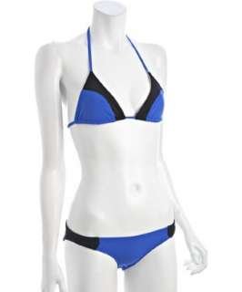Mara Hoffman indigo and black nylon colorblock bikini   up to 