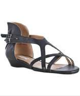 style #309438001 black leather Colleen x strap sandals