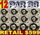 ONE DOZEN 12 Par 38 Lighting Cans BULBS, GELS dj bands