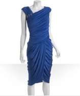 jersey asymmetric ruched sheath dress with Ralph Lauren Collection 