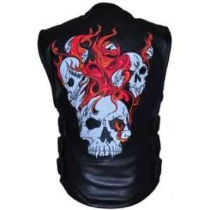  First Manufacturing Updated Club Vest with Skulls (Black 