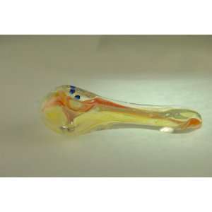   Orange Spoony Tobacco Glass Pipe w/ Free Glass Screen 