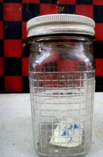 vintage LARKIN PEANUT BUTTER JAR w/LABEL embos glass~#2  