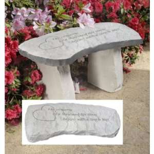   Single Kiss Cast Stone Memorial Garden Bench