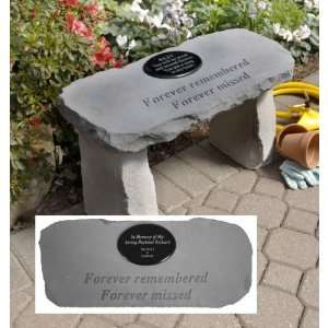 15 Memorial Personalized Cast Stone Garden Bench 