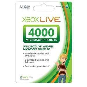  NEW X360 Live Points 4000 (Videogame Accessories) Office 