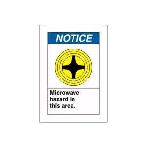  NOTICE MICROWAVE HAZARD IN THIS AREA. (W/GRAPHIC) Sign 