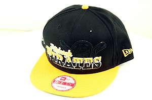 Pittsburgh Pirates Split Block Black and Yellow Gold Snapback Hat by 