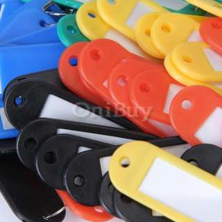   Shipping 50pcs Colorful Plastic Key ID Label Tags with Split Ring New