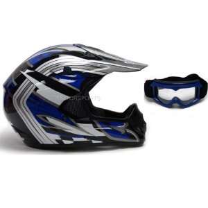   Black Dirt Bike ATV Motocross Helmet with Goggles (Medium) Automotive