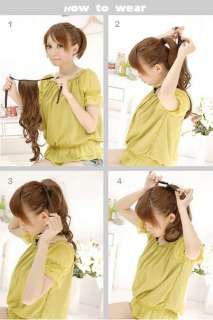   Fashion Long Wavy Curly Ponytail Pony HairPiece Hair Extensions  