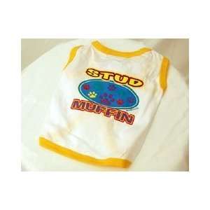  Yellow Trim Stud Muffin Dog Shirt (Small)