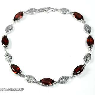 SUPERIOR GENUINE MARQUISE PORTUGUESE TOP RED GARNET STERLING 925 