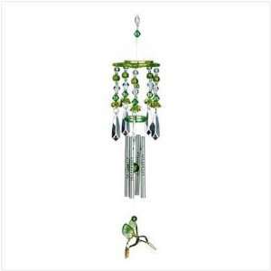  Leafy Green Hummingbirds Wind Chime Acrylic And Metal 