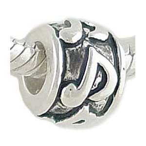   Petite Sterling Music Notes Bead for European Charm Bracelet Jewelry