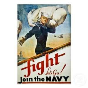  Vintage WWII Navy Recruiting Poster