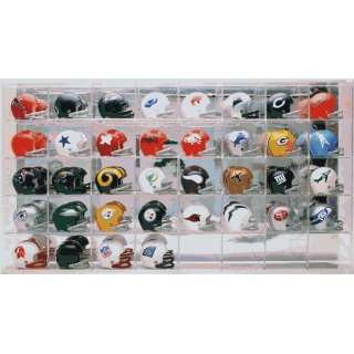   Pocket Pro Helmets & Display Case with 36 NFL 2 Bar Throwback Helmets