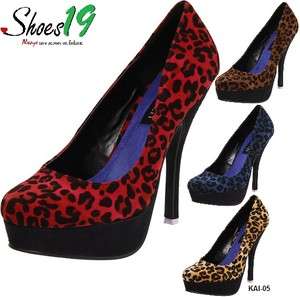 Sexy Leopard Animal Print Platform Stilettos High Heel Pump Clubbing 