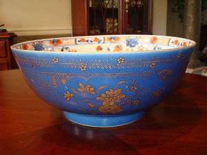 Antique Chinese Gilt Imari Punch Bowl, Kangxi Ca1720  