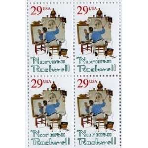  Norman Rockwell Plate Block Set of 4 x 29 cent US Postage 