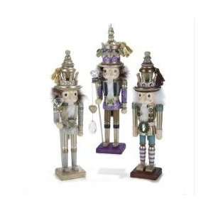  Set of 3 Hollywood Fancy Christmas Nutcrackers Gold/Silver 