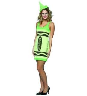 Green Crayola Crayon Tank Dress Costume Adult Standard  