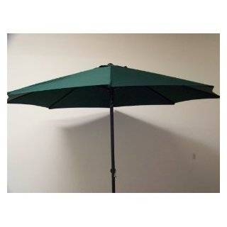 11 Foot Green Market Umbrella, Tilt and Crank Features, Awning Brand 
