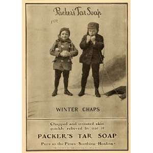  1905 Vintage Ad Packers Tar Soap Winter Children Sled 