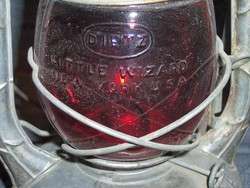 Vintage Dietz oil Lamp with Red Shade  