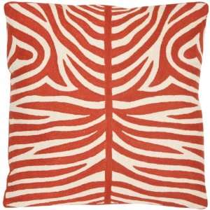  Safavieh Pillow Collection Tiger Stripes 22 Inch Embroidered Orange 