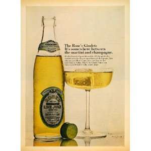   Gimlet Cocktail Lime Juice Liquor   Original Print Ad