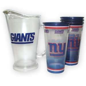  New York Giants NFL Tailgate Pitcher and Souvenir Cups Set 