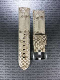   Genuine PYTHON Skin Leather Strap White Band Tang Buckle Fit PANERAI