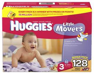 HUGGIES Little Movers Diapers, Size 3, 128 Count Product Shot