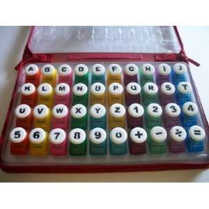   40 Piece Alphabet And Numbers Paper Punch Set Case 