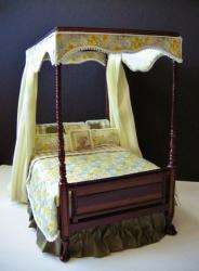Dollhouse Custom Furniture Dressed Bespaq Canopy Bed  